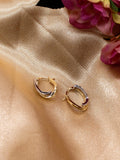 IBB 9ct yellow and white gold wave hoop earrings - British product