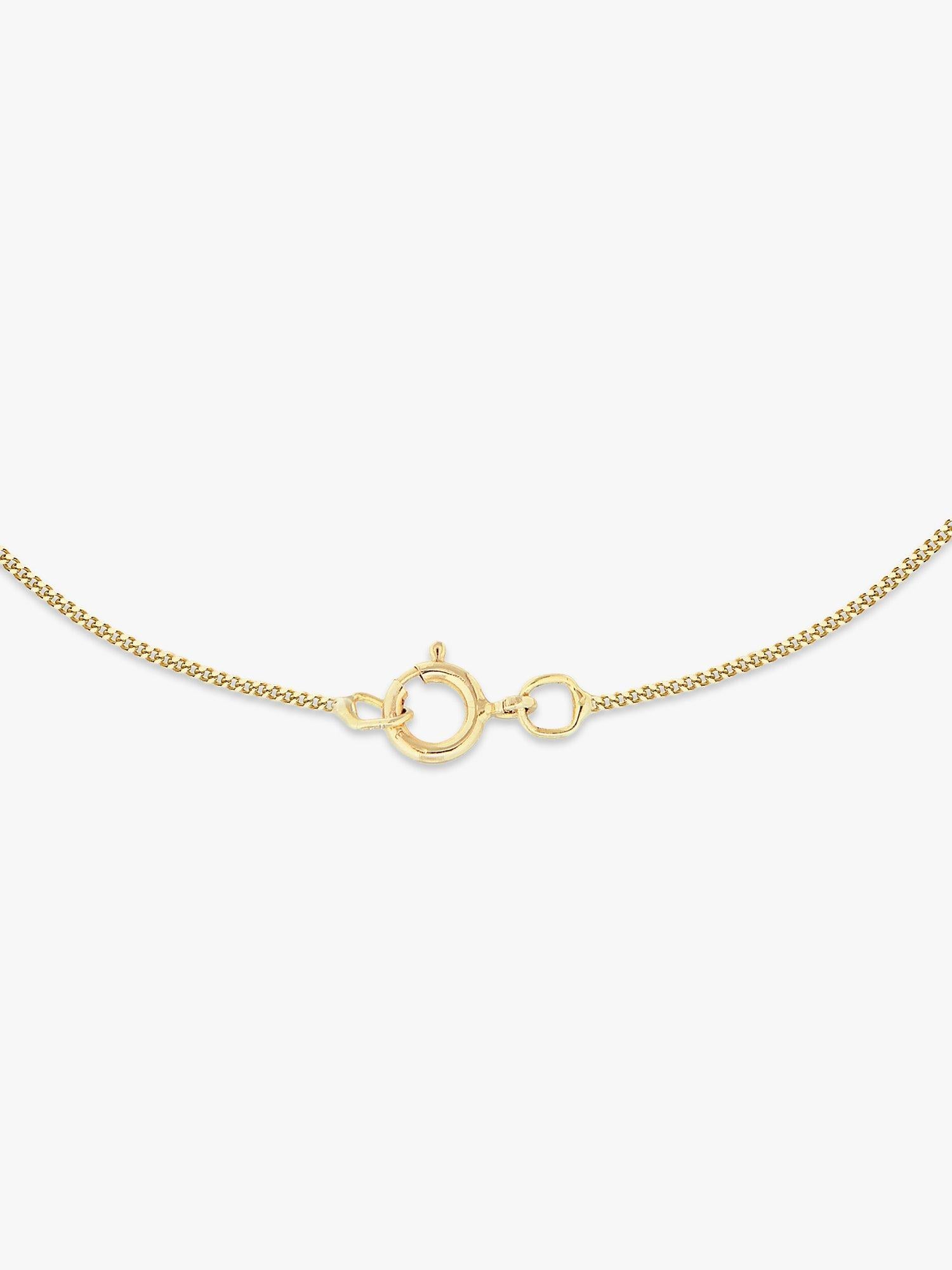 IBB 9ct gold cubic zirconia curved pendant necklace, imported from the UK