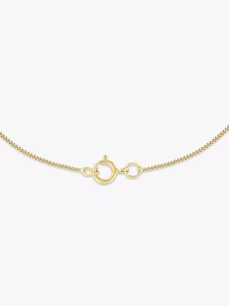 IBB 9ct gold cubic zirconia curved pendant necklace, imported from the UK
