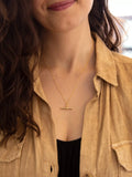 IBB 9ct gold round T bar pendant necklace, imported from the UK