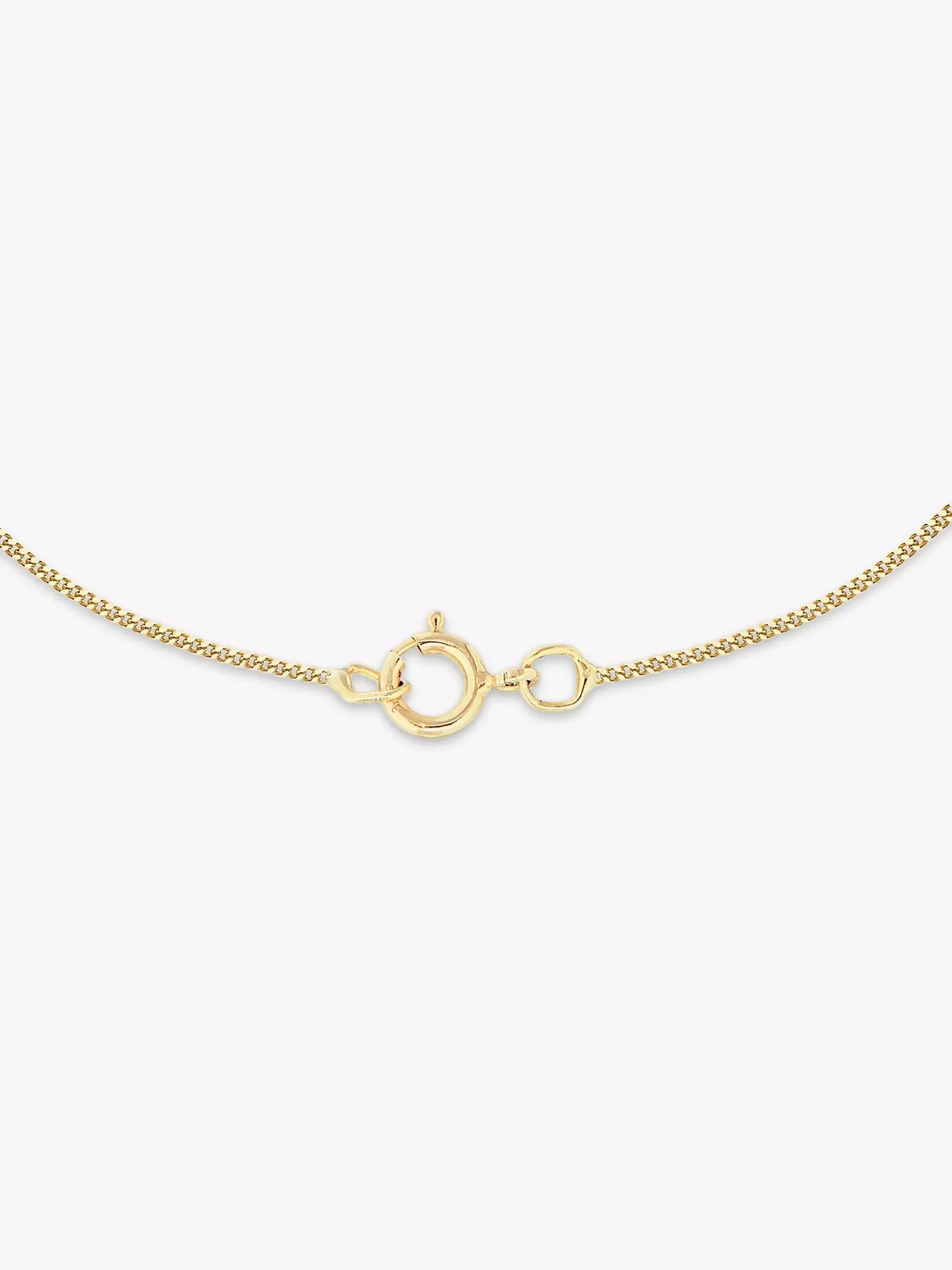 IBB 9ct gold round T bar pendant necklace, imported from the UK