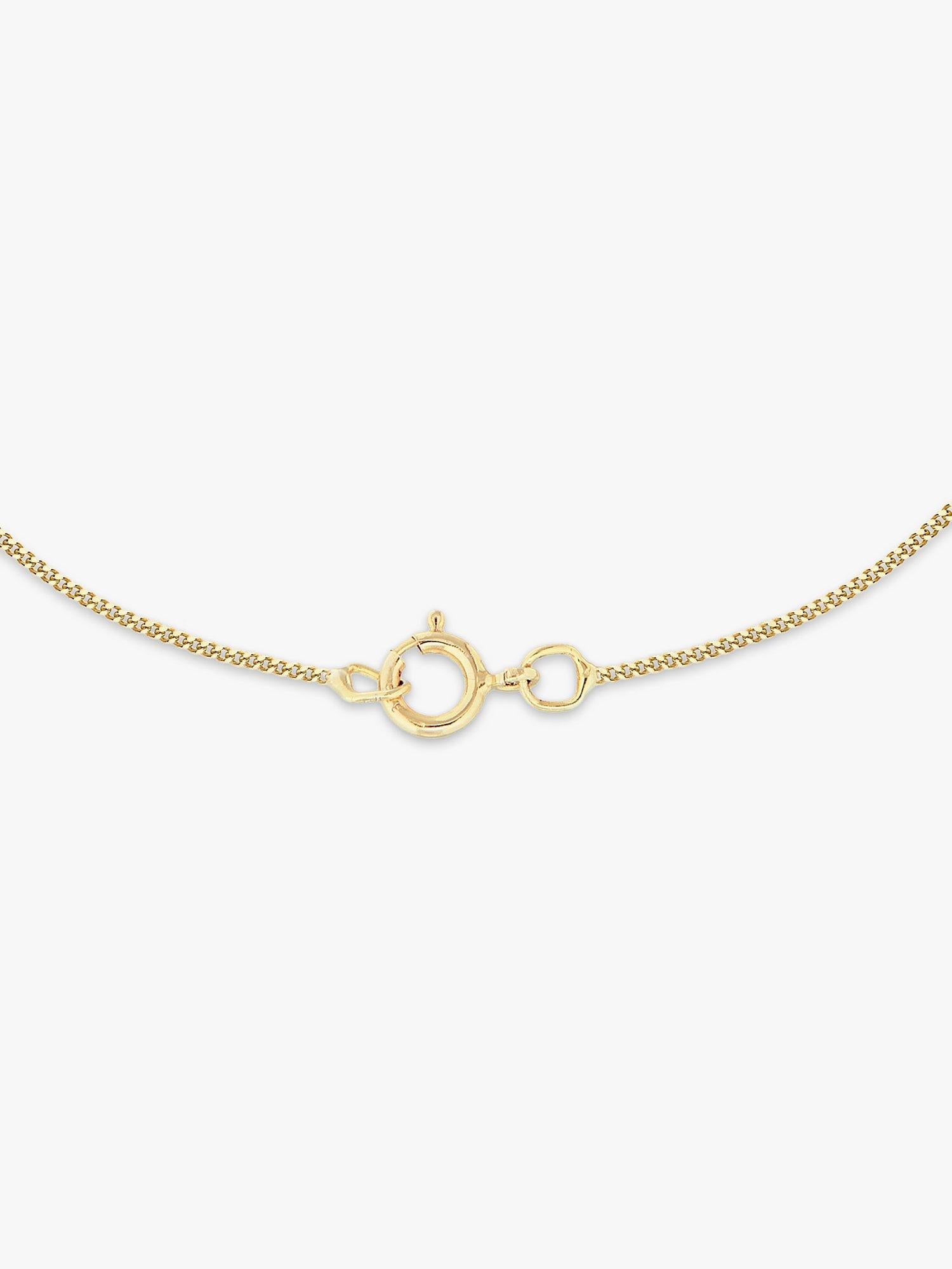 IBB 9ct gold round T bar pendant necklace, imported from the UK