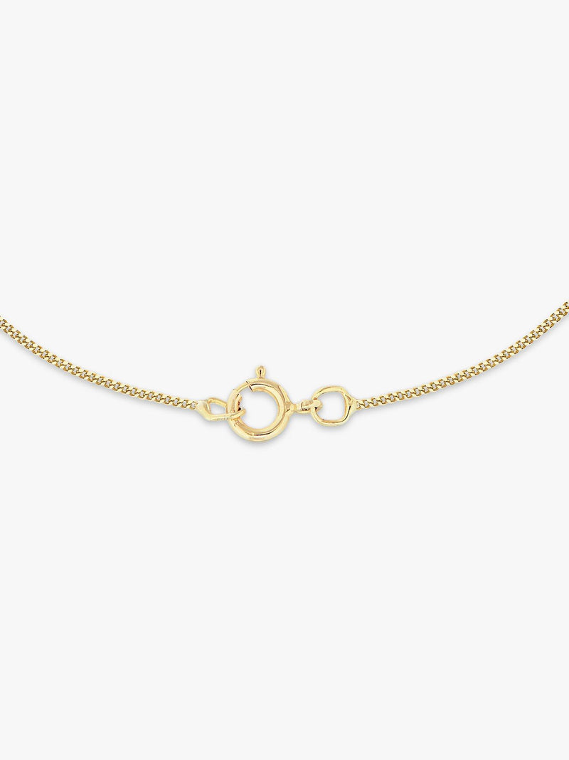 IBB 9ct gold round T bar pendant necklace, imported from the UK