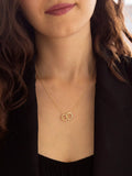 IBB 9ct gold pendant necklace with linked ring design, gold - British product