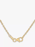 IBB 9ct gold pendant necklace with linked ring design, gold - British product