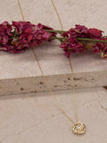 IBB 9ct gold cubic zirconia rose pendant necklace (British brand)