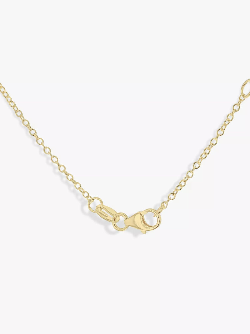 IBB 9ct gold cubic zirconia rose pendant necklace (British brand)