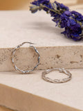 IBB 9ct white gold twist hoop earrings 2.5cm diameter, imported from the UK