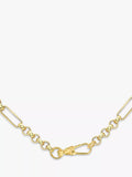 IBB 9ct Gold T-Bar Figaro Chain Necklace 45cm, UK version