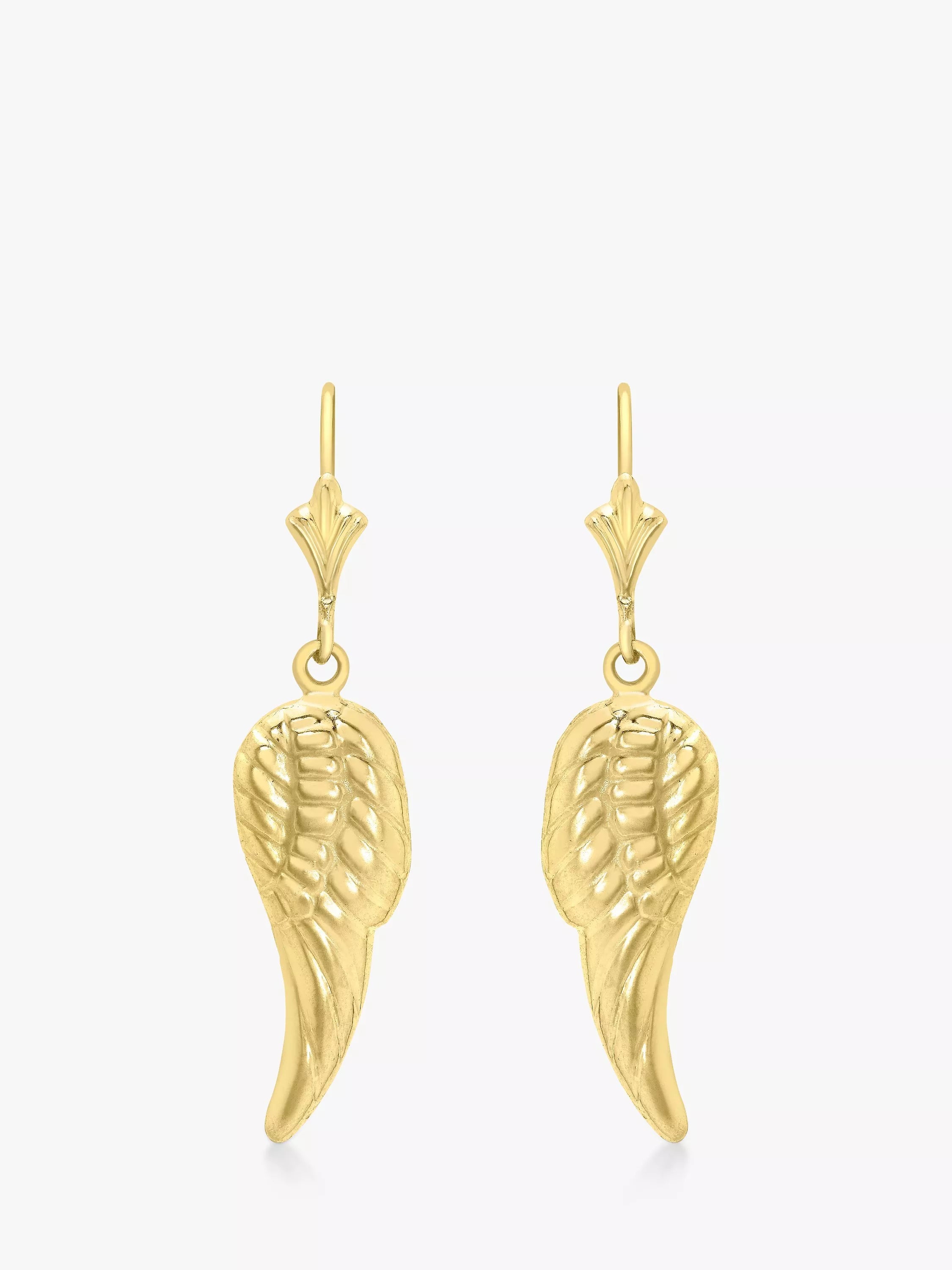 IBB 9ct gold angel wing drop earrings, UK version