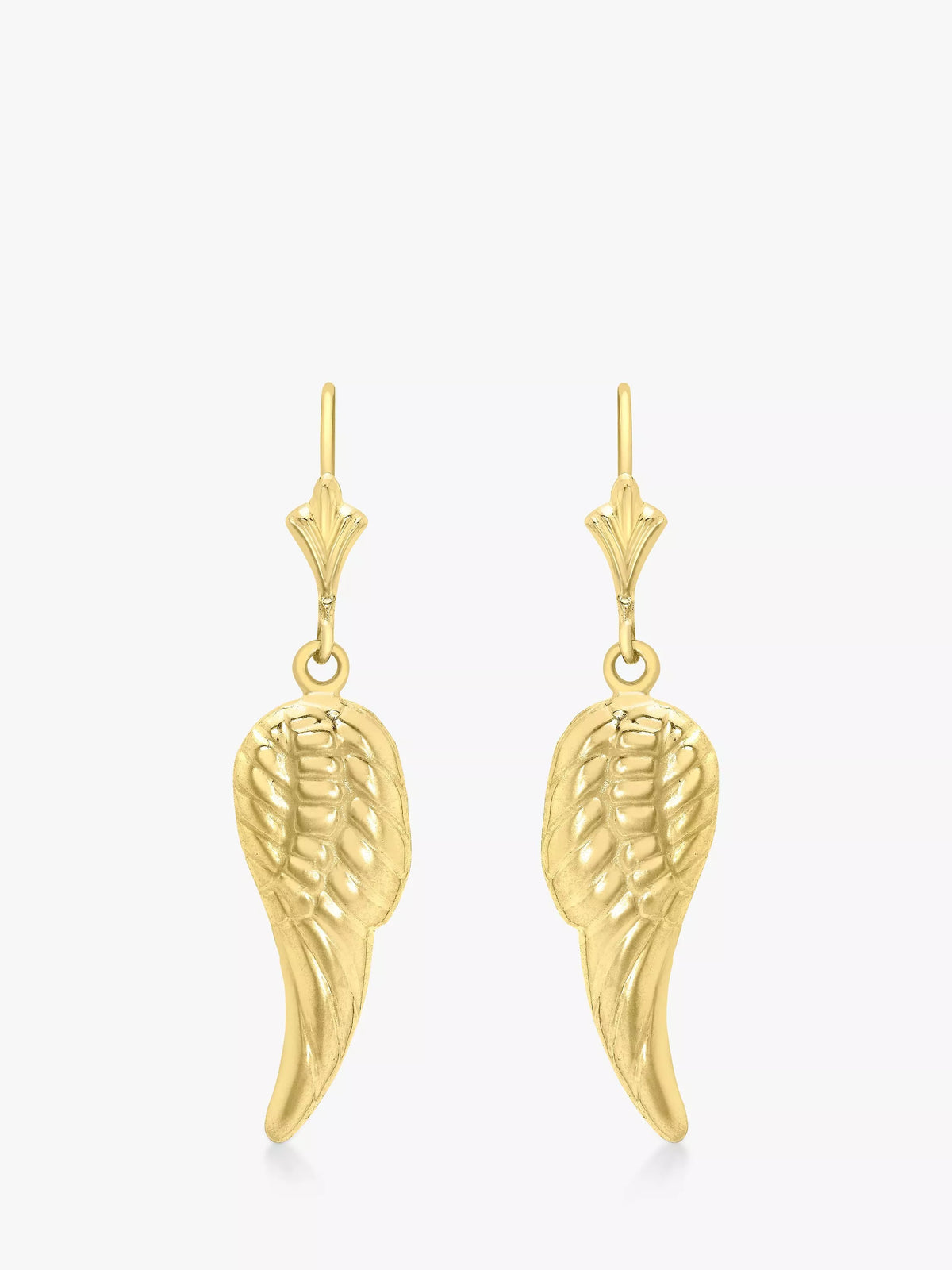 IBB 9ct gold angel wing drop earrings, UK version