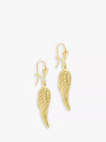 IBB 9ct gold angel wing drop earrings, UK version
