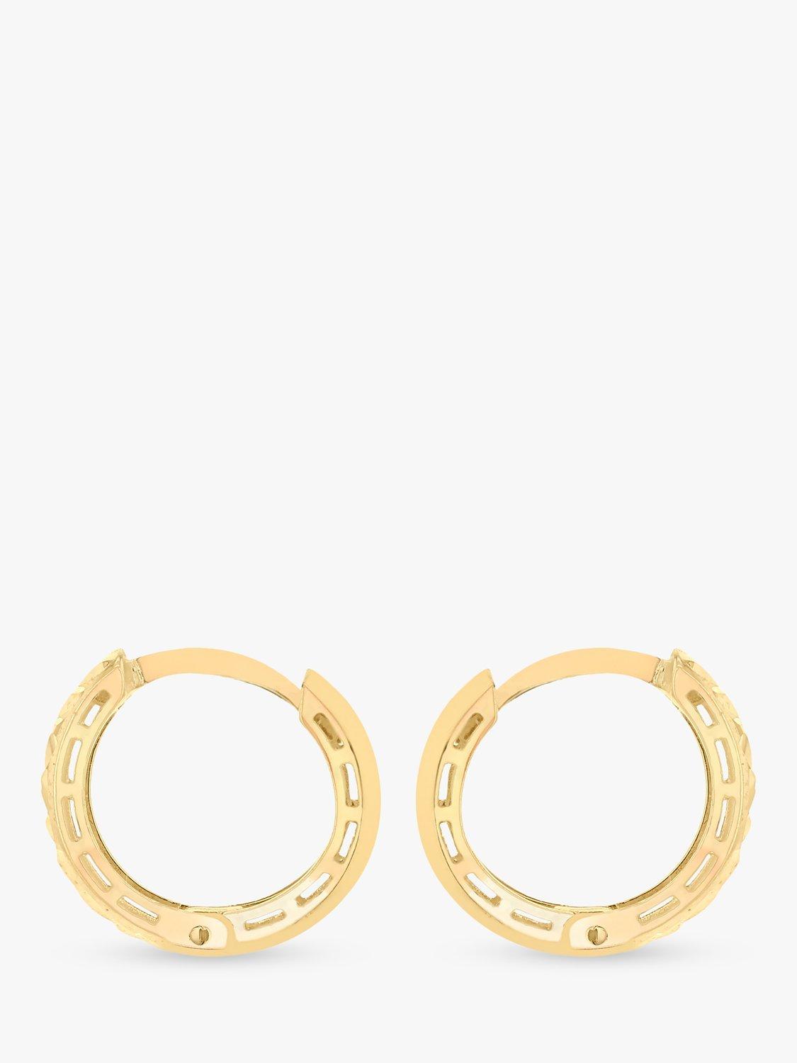 IBB 9ct gold diamond cut small hoop earrings, imported from the UK
