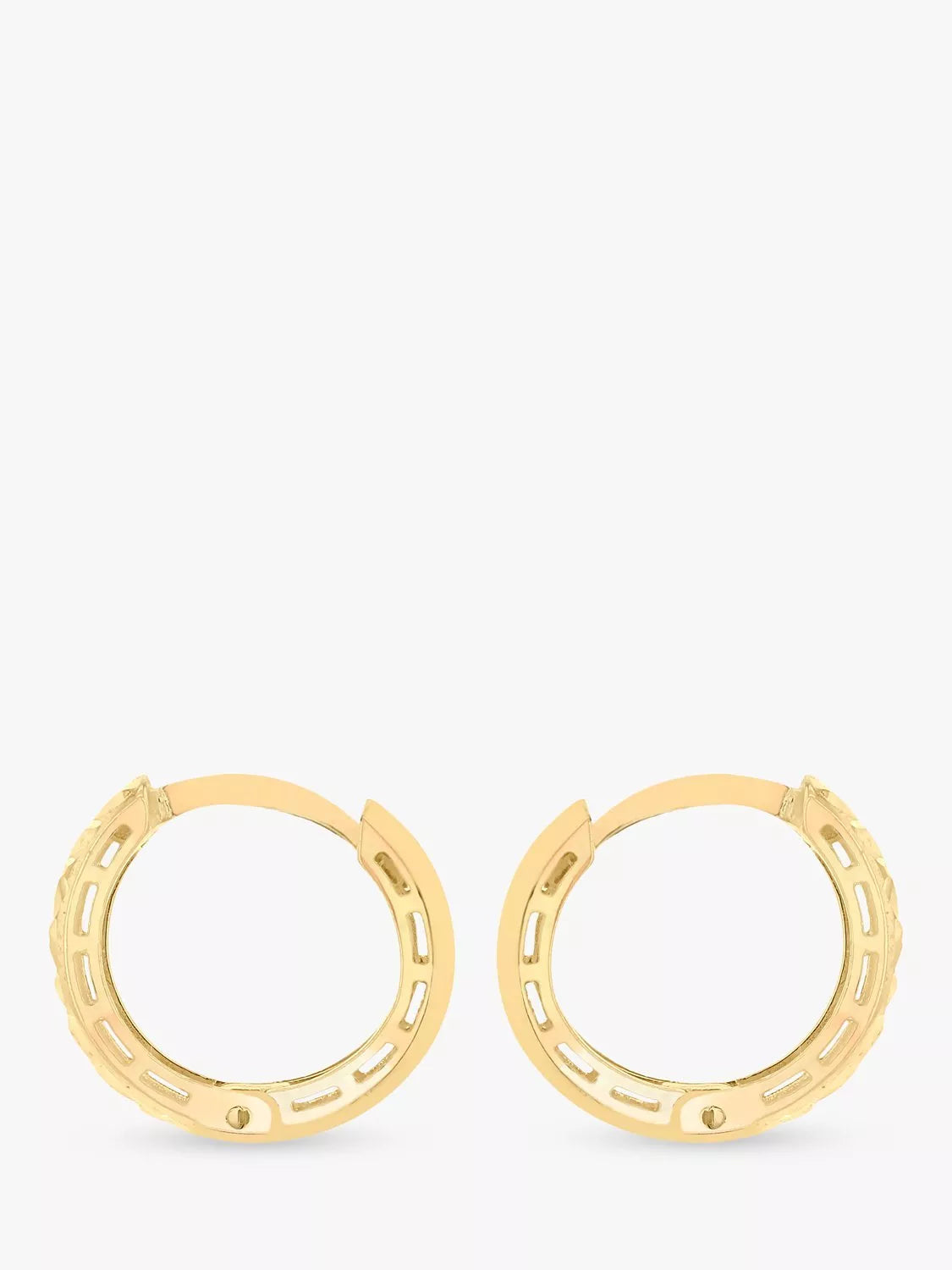 IBB 9ct gold diamond cut small hoop earrings, imported from the UK