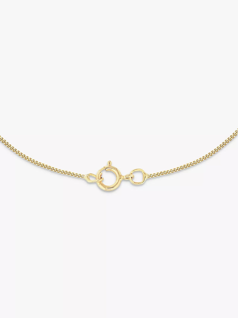 IBB 9ct gold circle pendant necklace with cubic zirconia, UK version