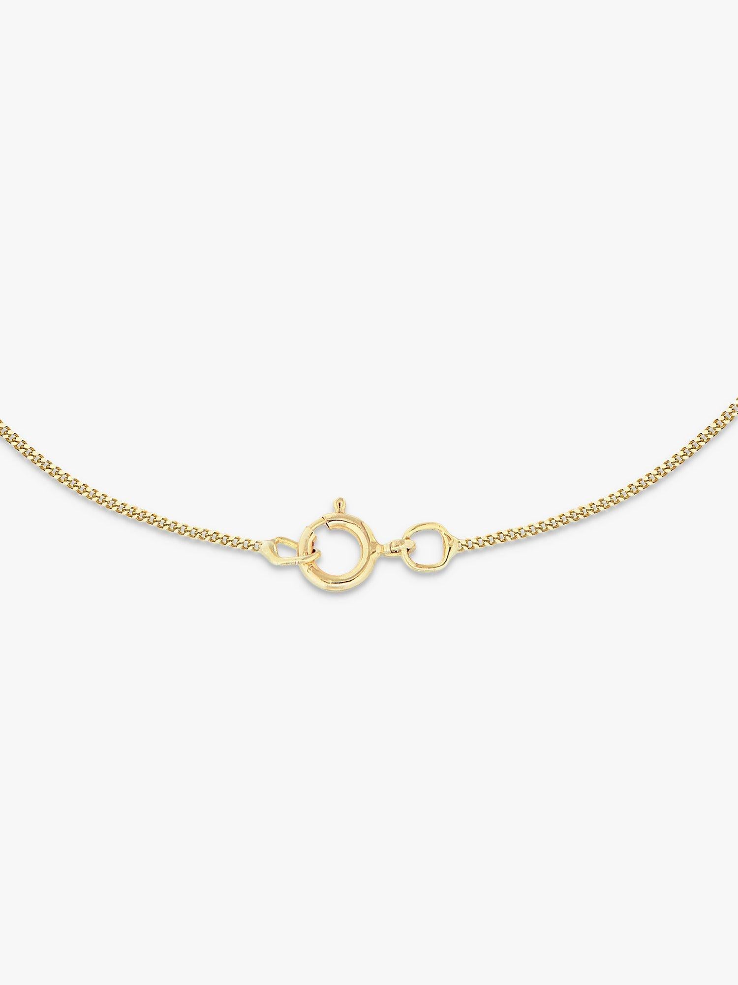 IBB 9ct gold circle pendant necklace with cubic zirconia, UK version