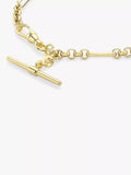 IBB 9ct gold T-Bar Figaro chain bracelet 19cm - British product