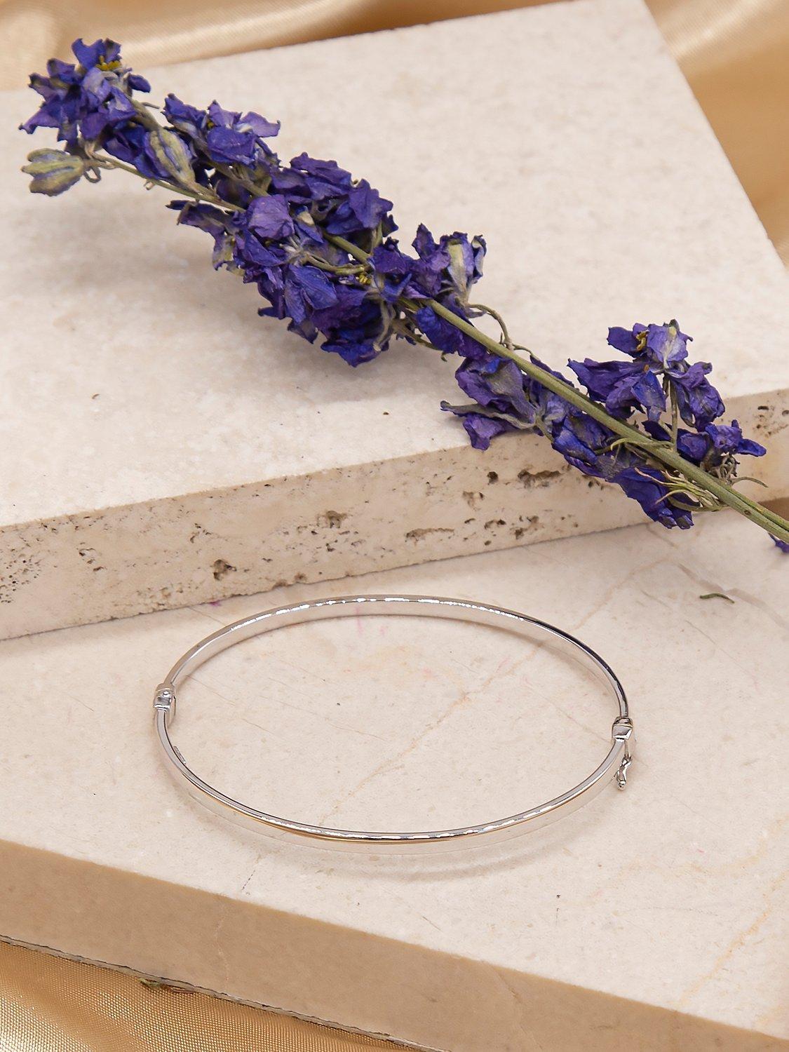 IBB 9ct white gold rectangular bangle - British product