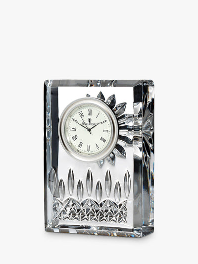 John Lewis Small Cut Glass Mantel Clock with Crystal Lismore Pattern and Roman Numerals- Buy online at McGrocer