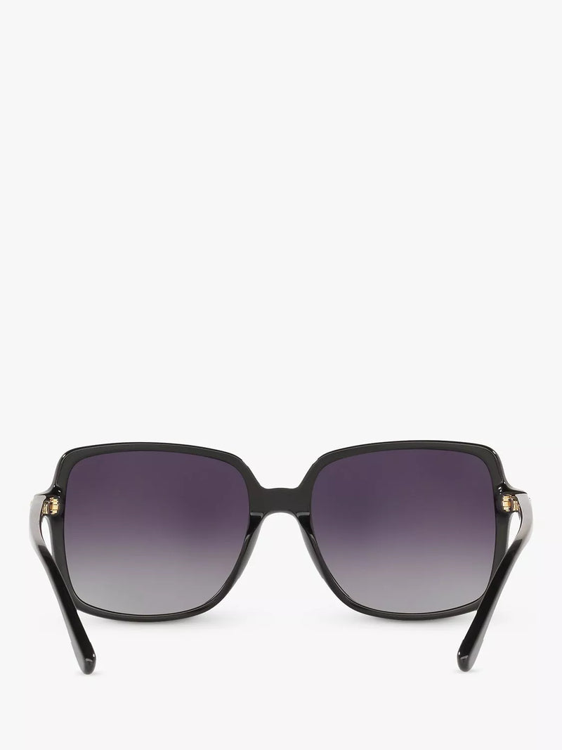 Michael Kors black polarised square sunglasses gradient 56mm, imported from the UK