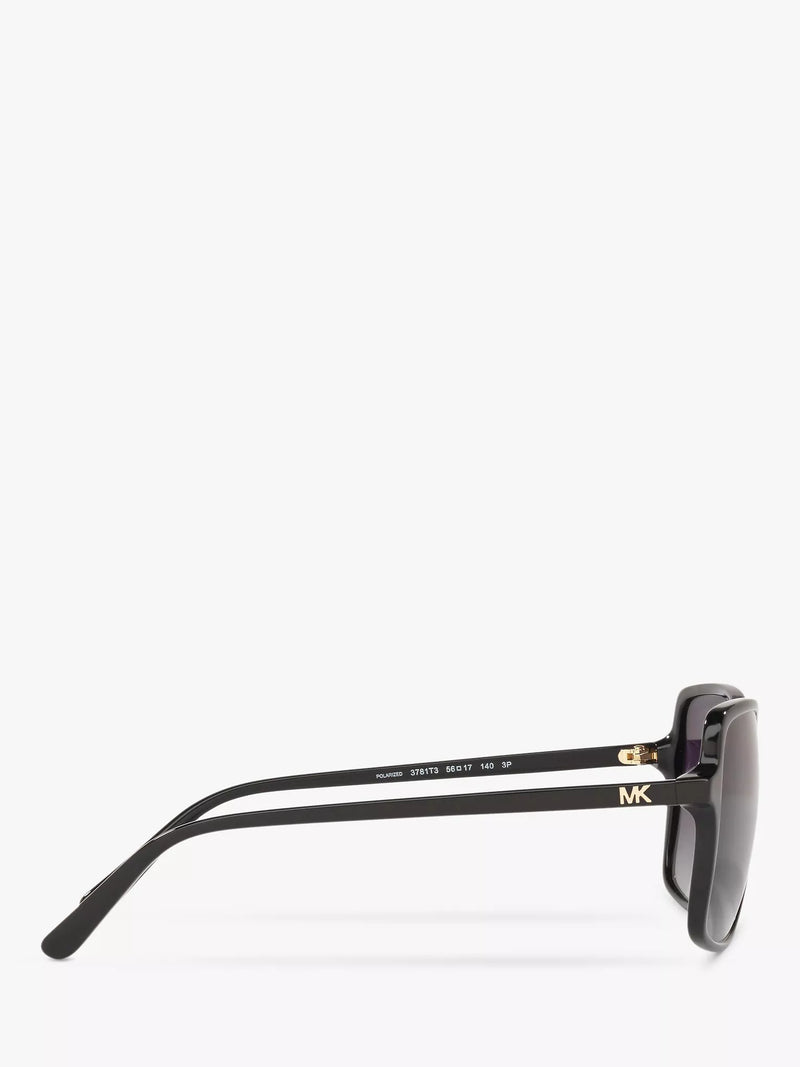 Michael Kors black polarised square sunglasses gradient 56mm, imported from the UK