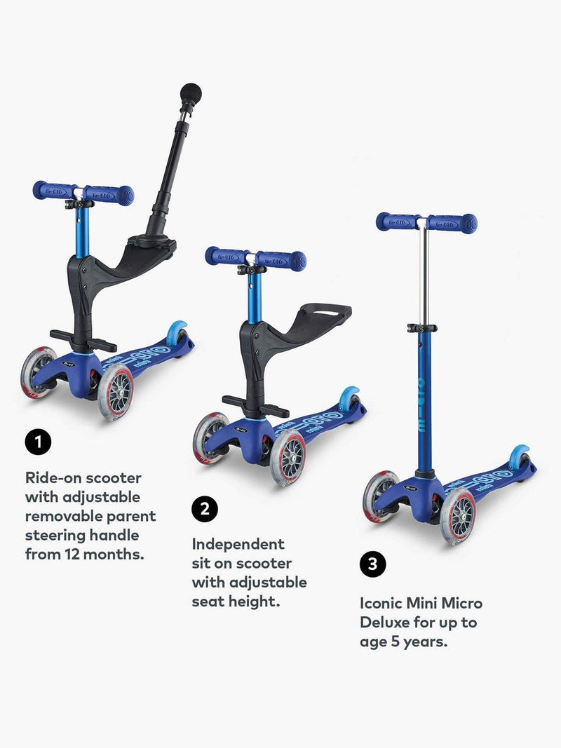 Micro Scooters Mini 3-in-1 Deluxe ride on scooter (British brand)