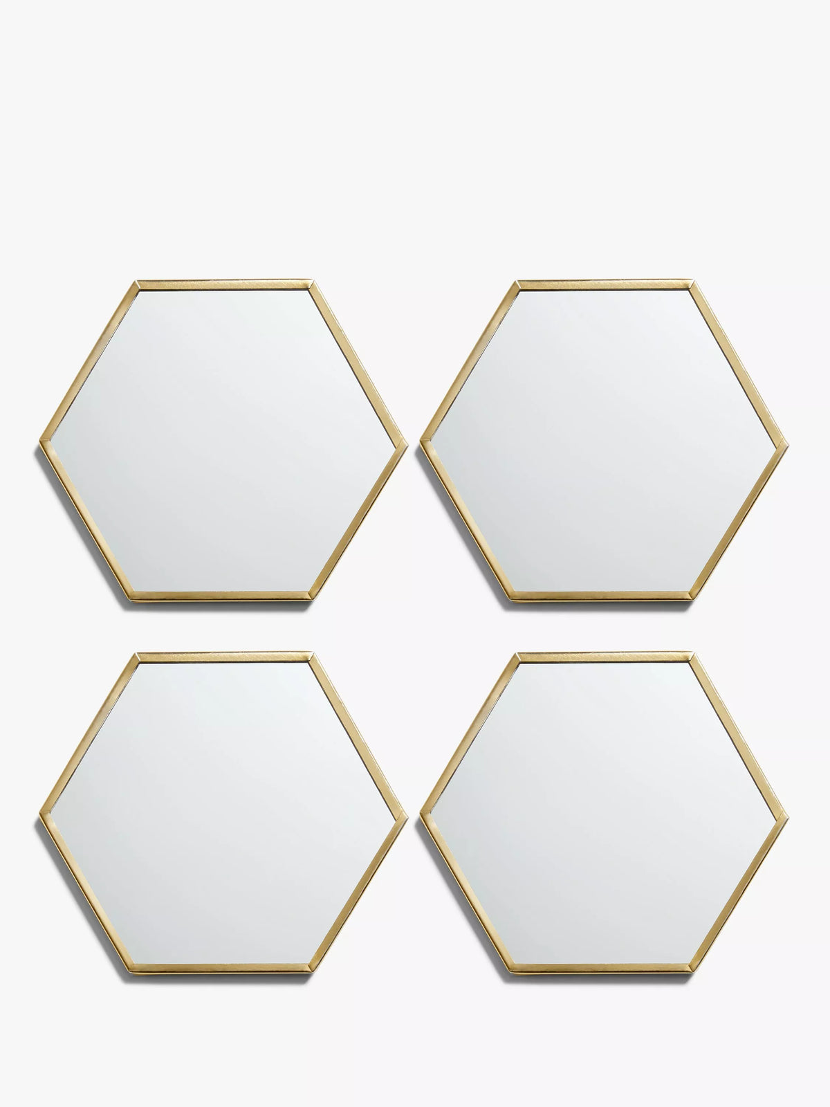John Lewis hexagonal mirror coasters brass set of 4, imported from the UK