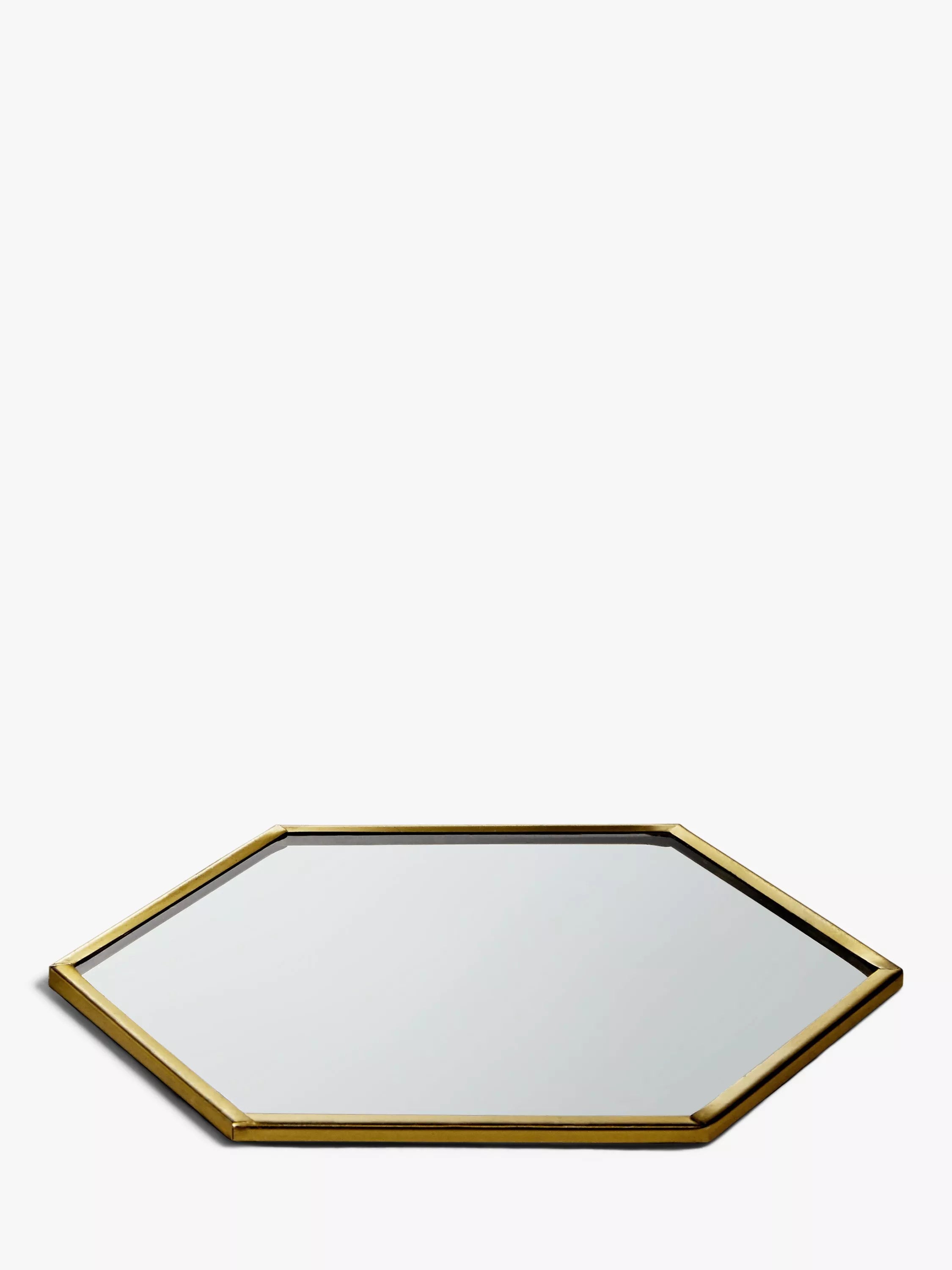 John Lewis hexagonal mirror coasters brass set of 4, imported from the UK