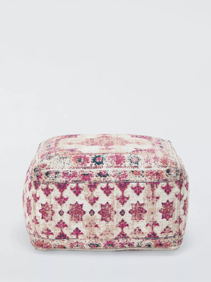 John Lewis medallion pouffe multi cotton footstool (British brand)