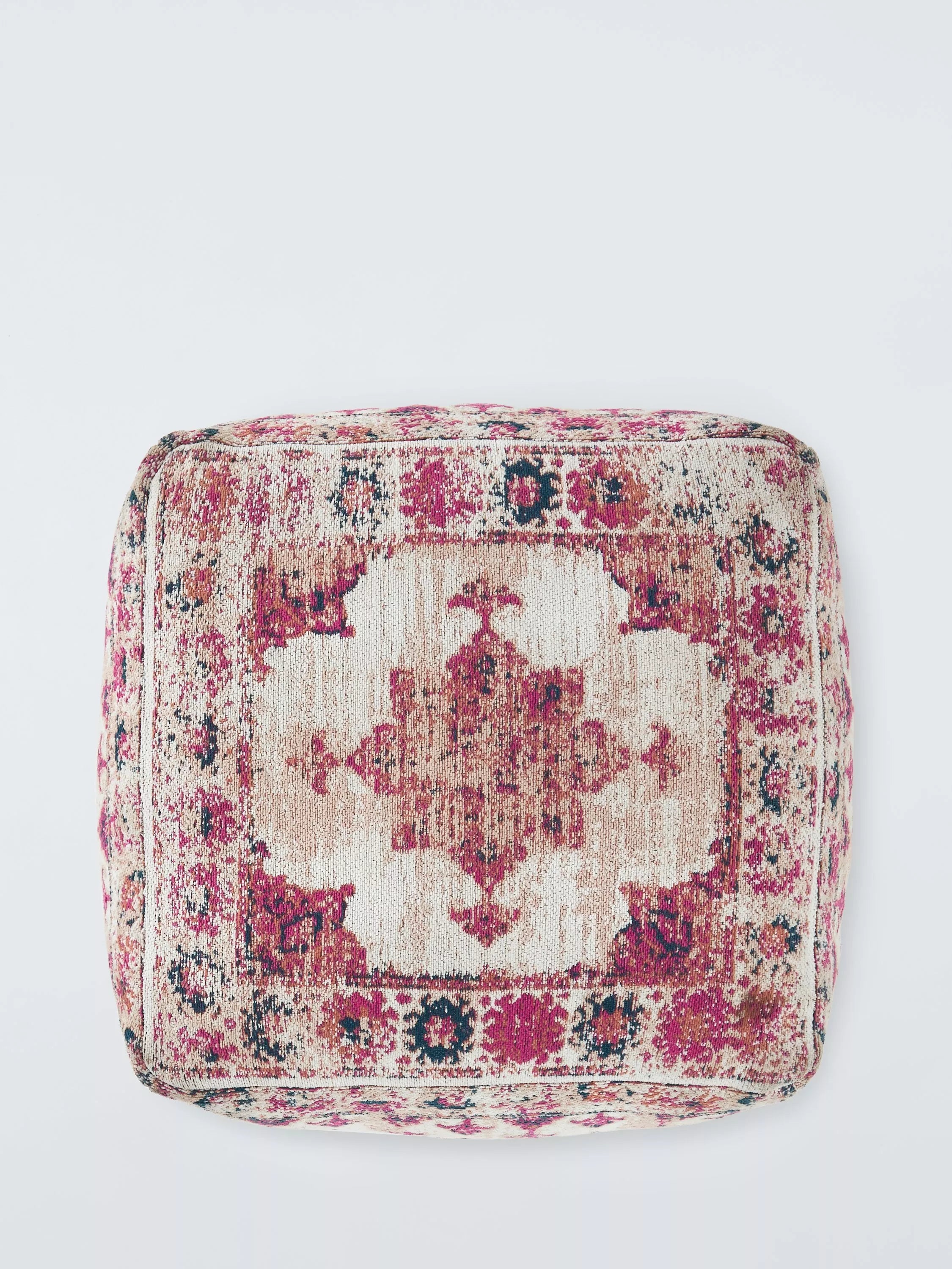 John Lewis medallion pouffe multi cotton footstool (British brand)