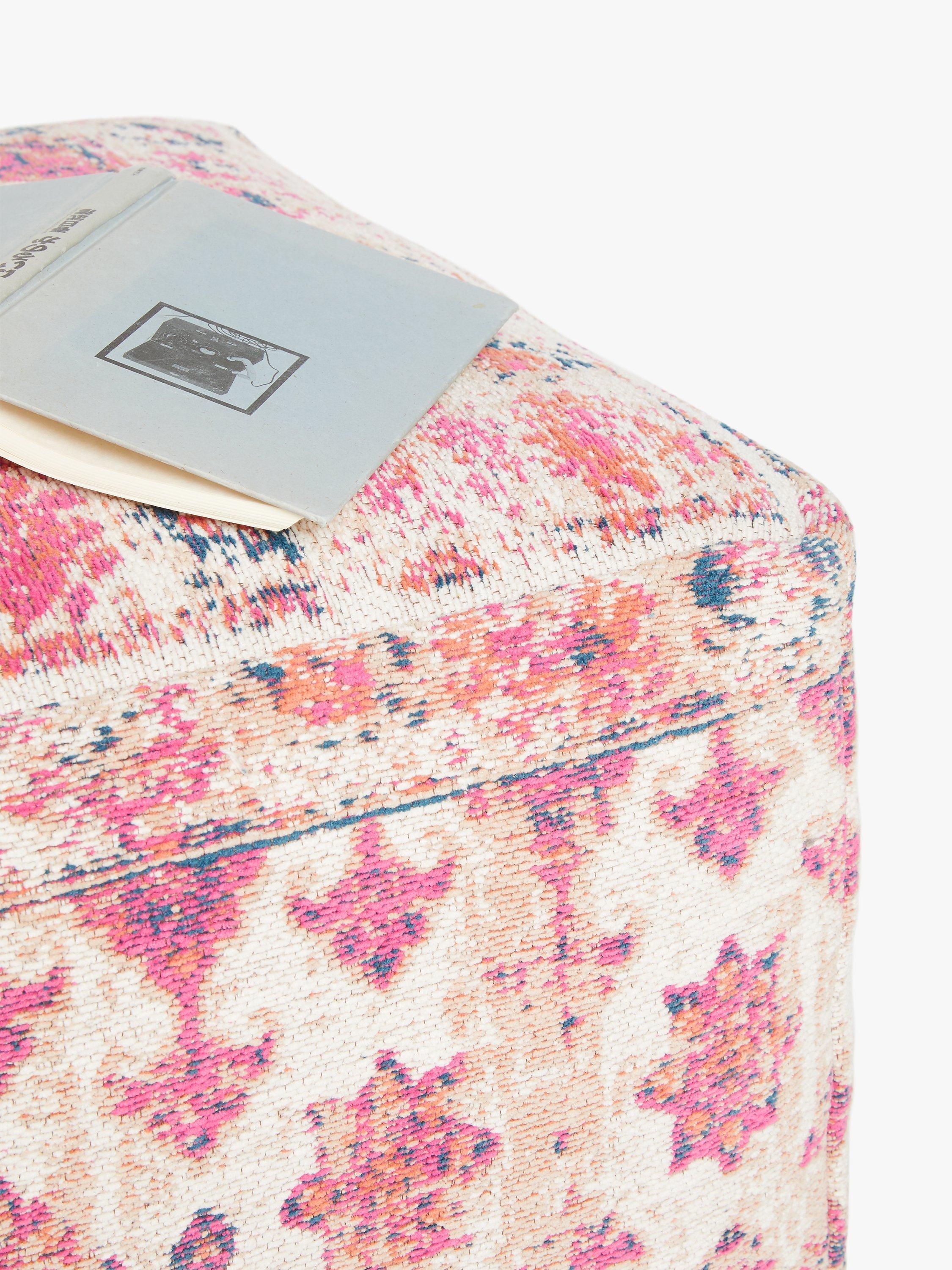 John Lewis medallion pouffe multi cotton footstool (British brand)