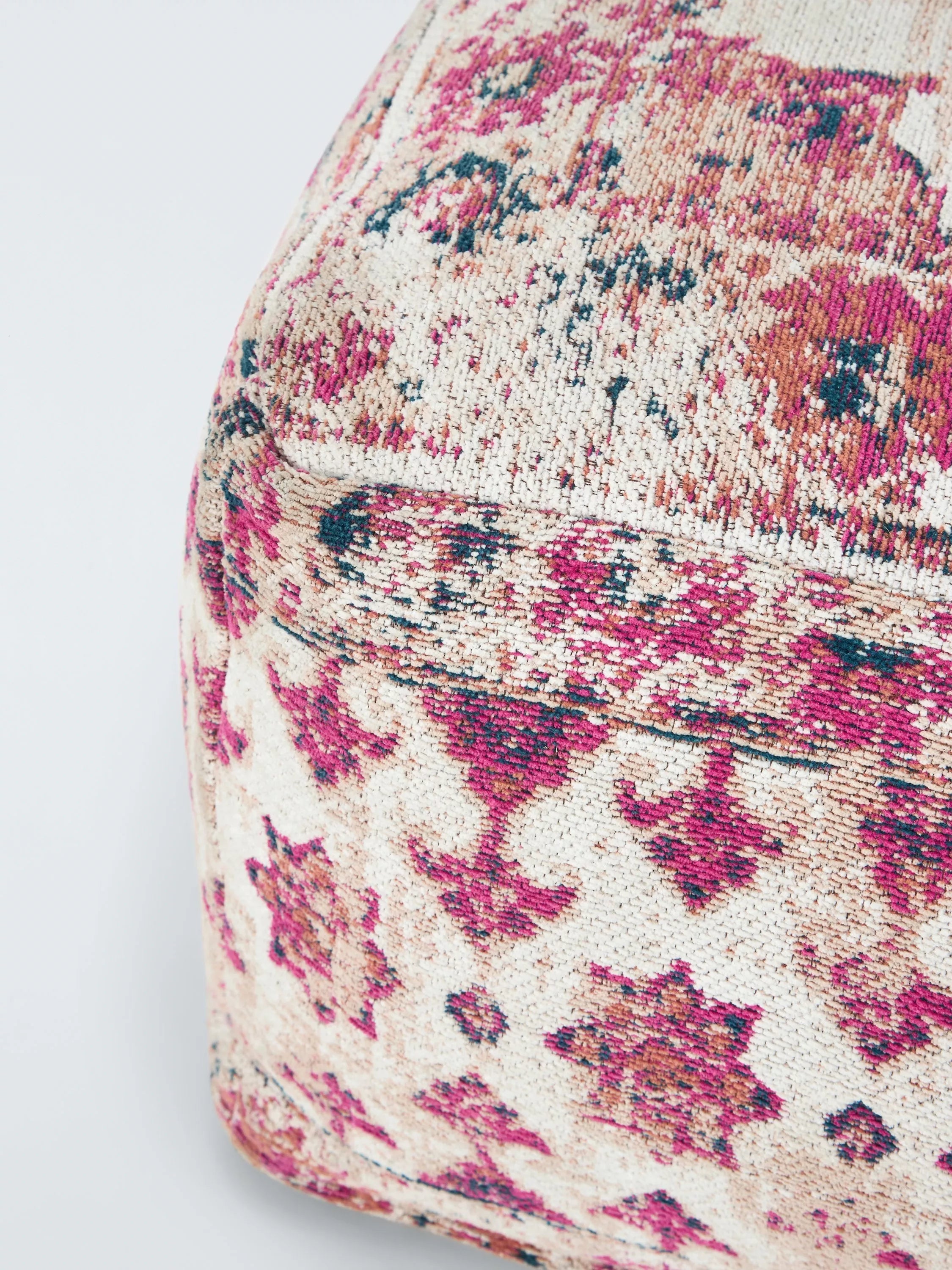 John Lewis medallion pouffe multi cotton footstool (British brand)