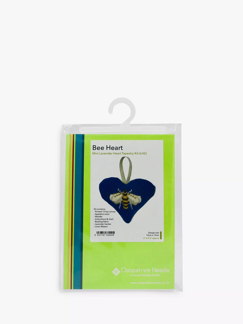 Cleopatra's Needle tapestry kit lavender bee heart 13x15cm, imported from the UK