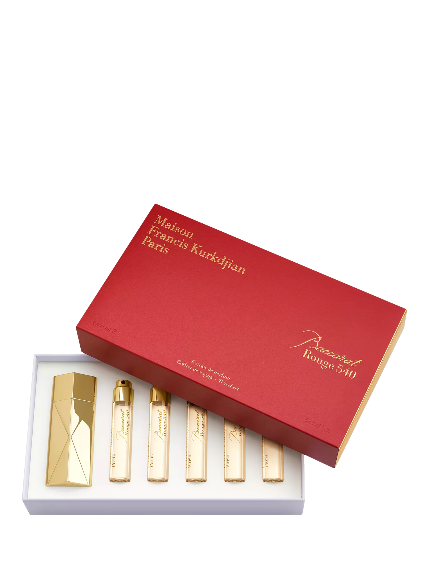 Maison Francis Kurkdjian Baccarat Rouge 540 perfume travel set 5 x 11ml, imported from the UK