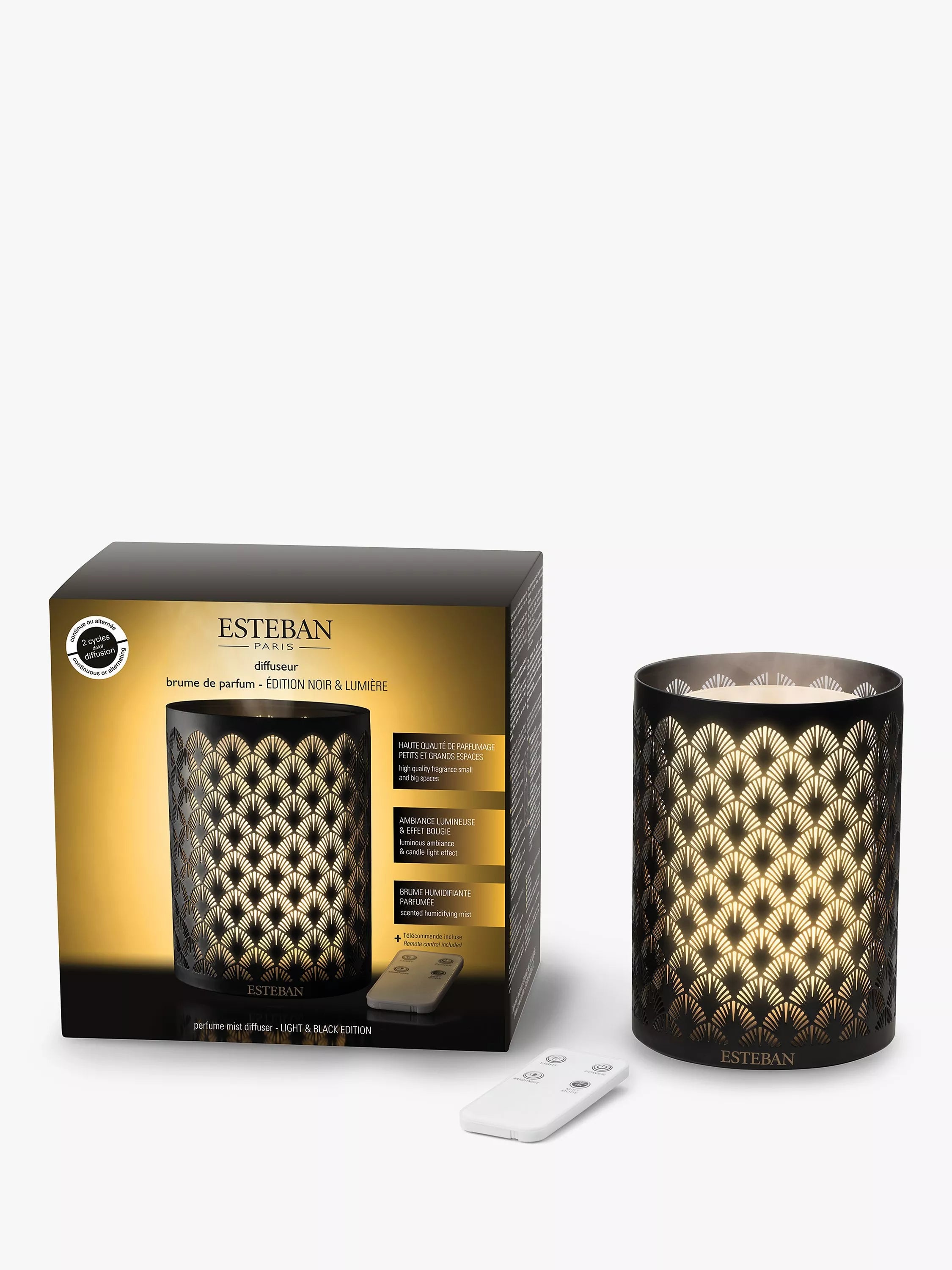 Esteban electric diffuser black metal art deco design - British product