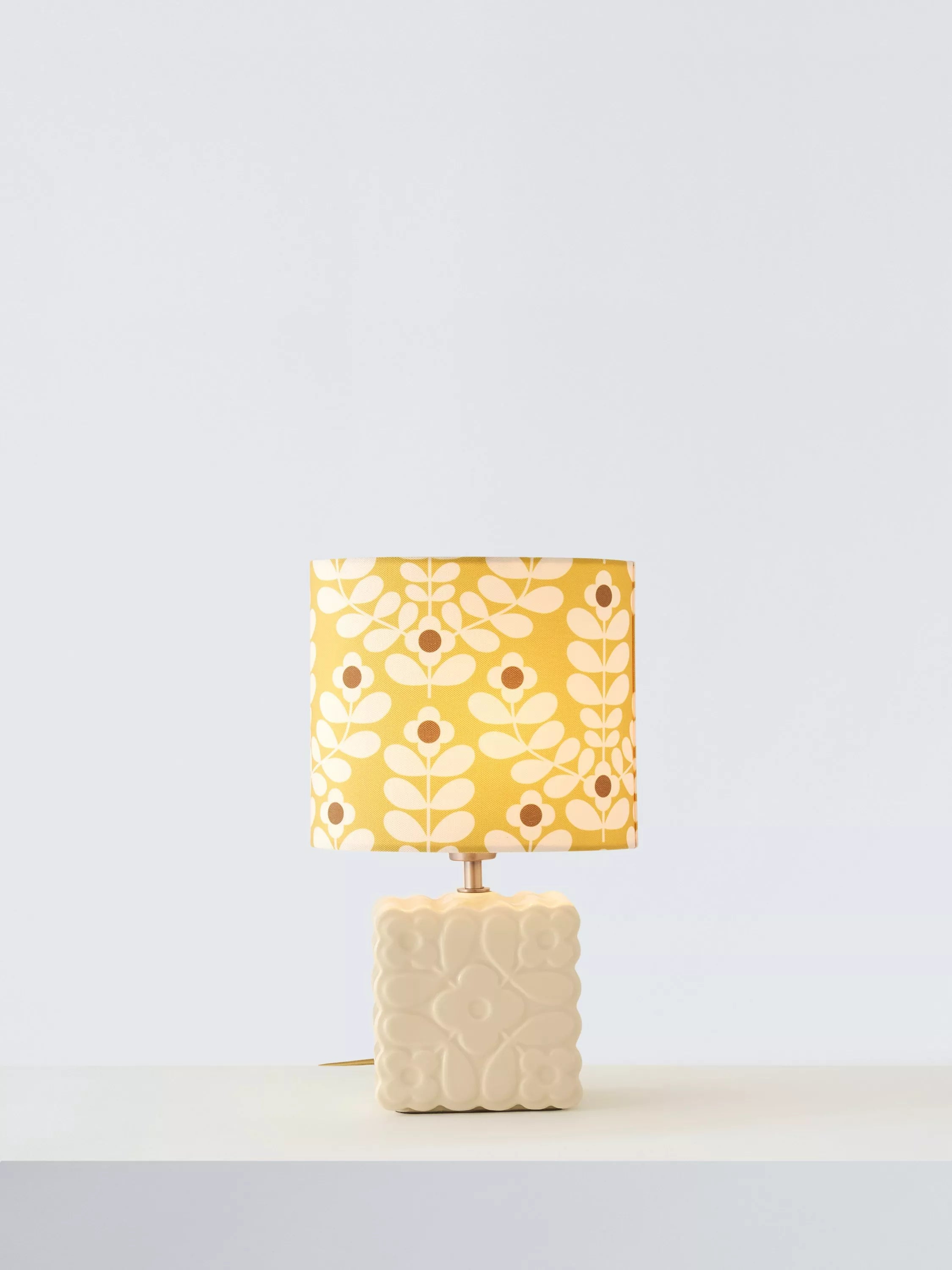 Orla Kiely ceramic table lamp Juniper Stem yellow, UK version