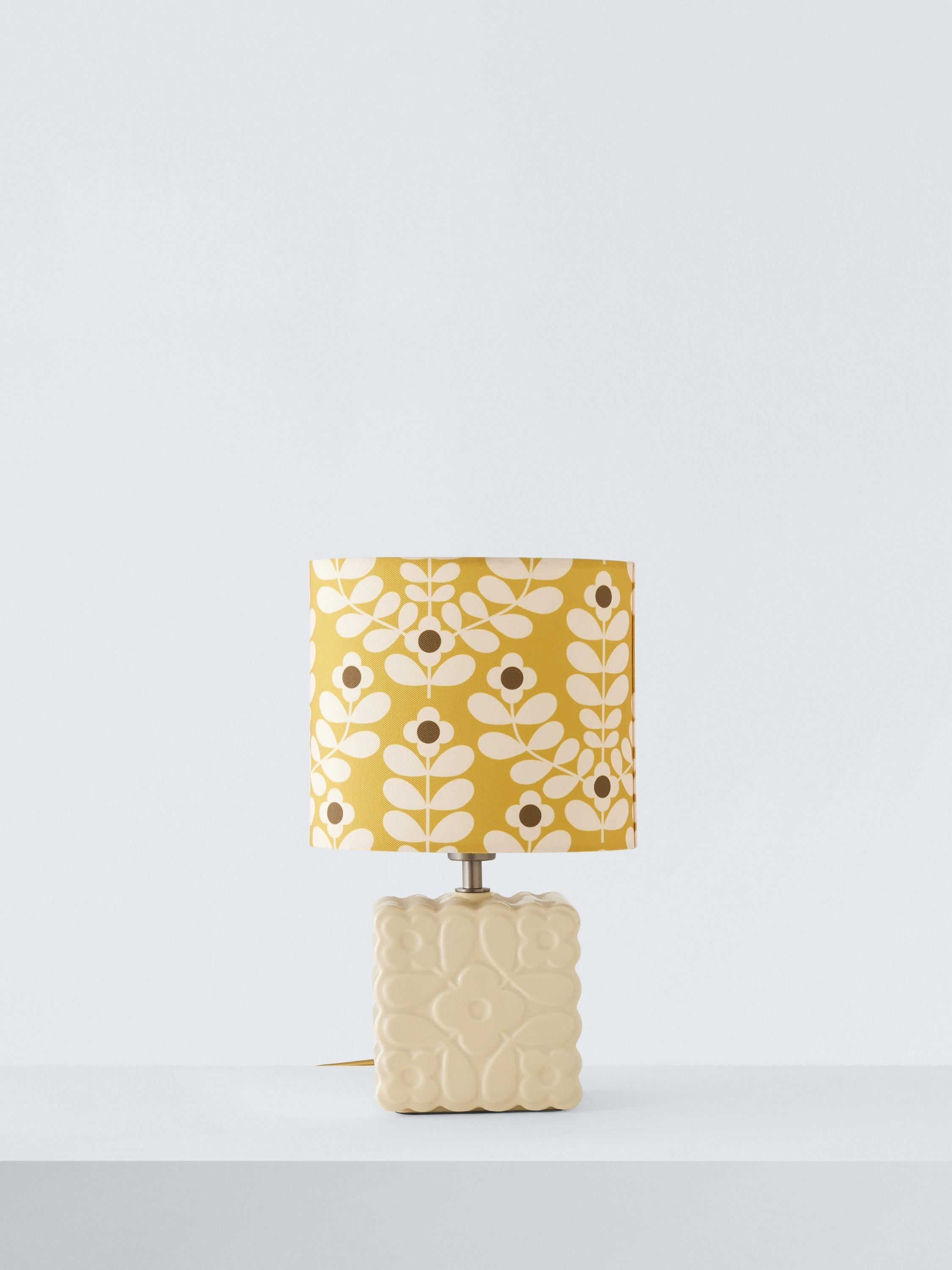 Orla Kiely ceramic table lamp Juniper Stem yellow, UK version
