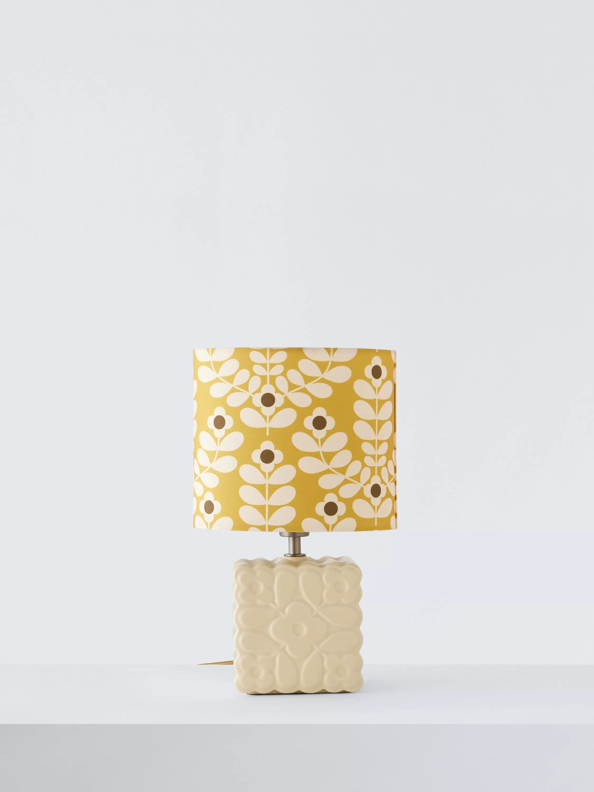 Orla Kiely ceramic table lamp Juniper Stem yellow, UK version