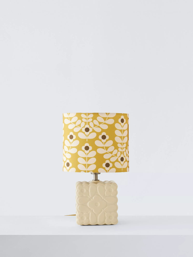 Orla Kiely ceramic table lamp Juniper Stem yellow, UK version