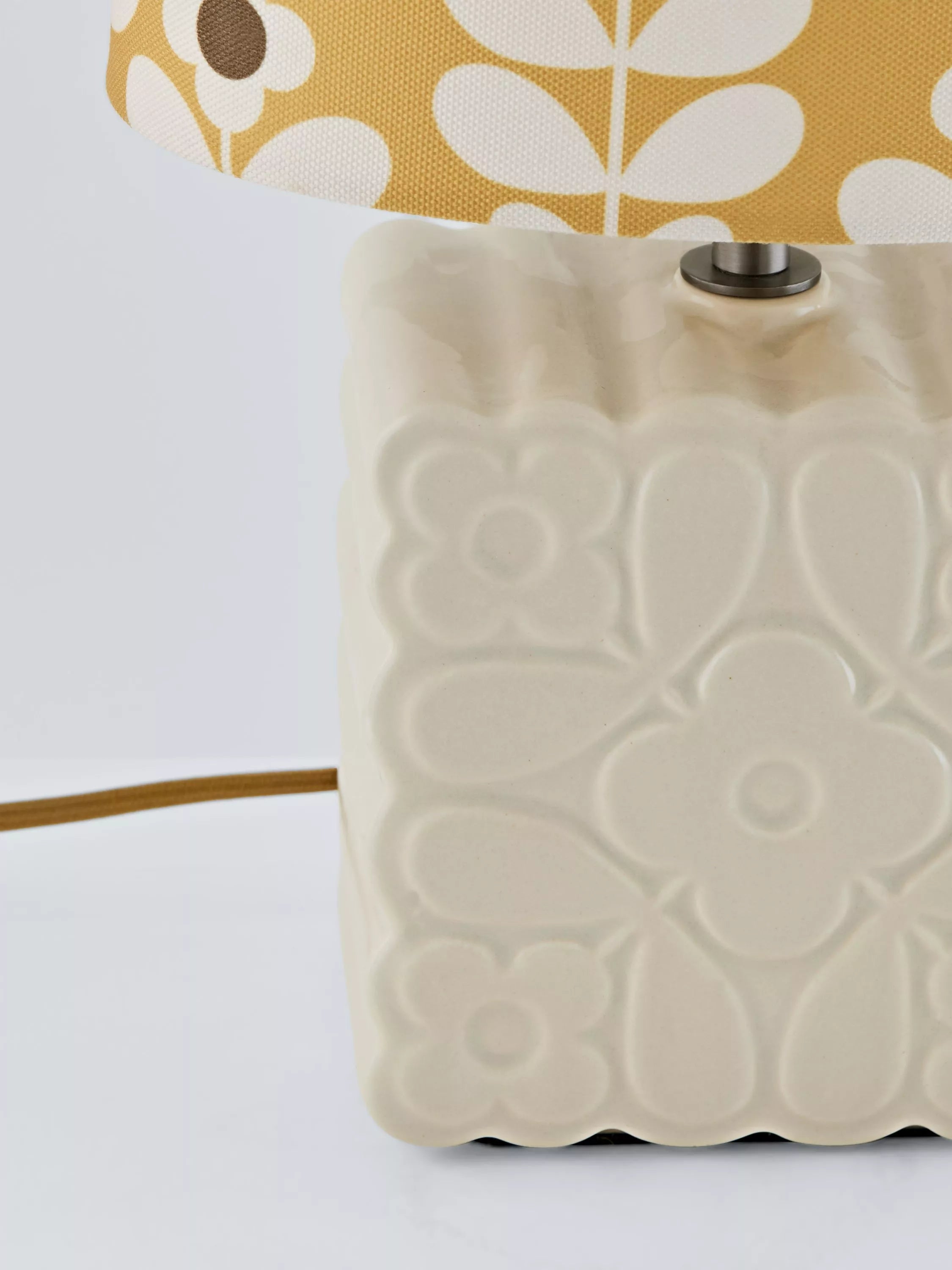 Orla Kiely ceramic table lamp Juniper Stem yellow, UK version