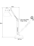 John Lewis Elliott desk lamp adjustable task lamp, UK version