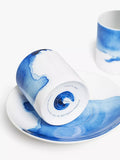 Rick Stein espresso cup and saucer set blue white 75ml, imported from the UK