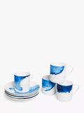 Rick Stein espresso cup and saucer set blue white 75ml, imported from the UK
