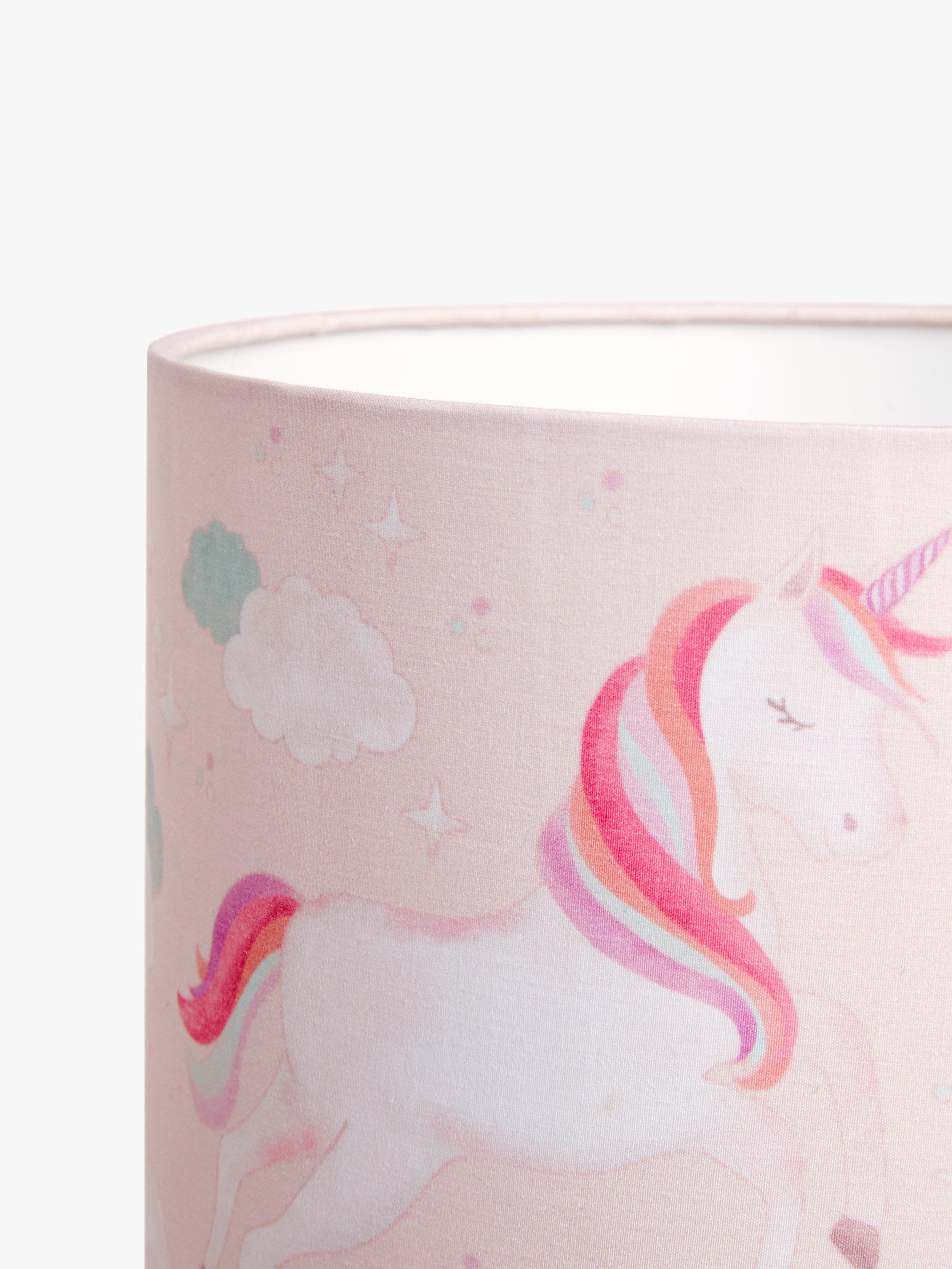 John Lewis Magical Unicorn lampshade in pink, imported from the UK