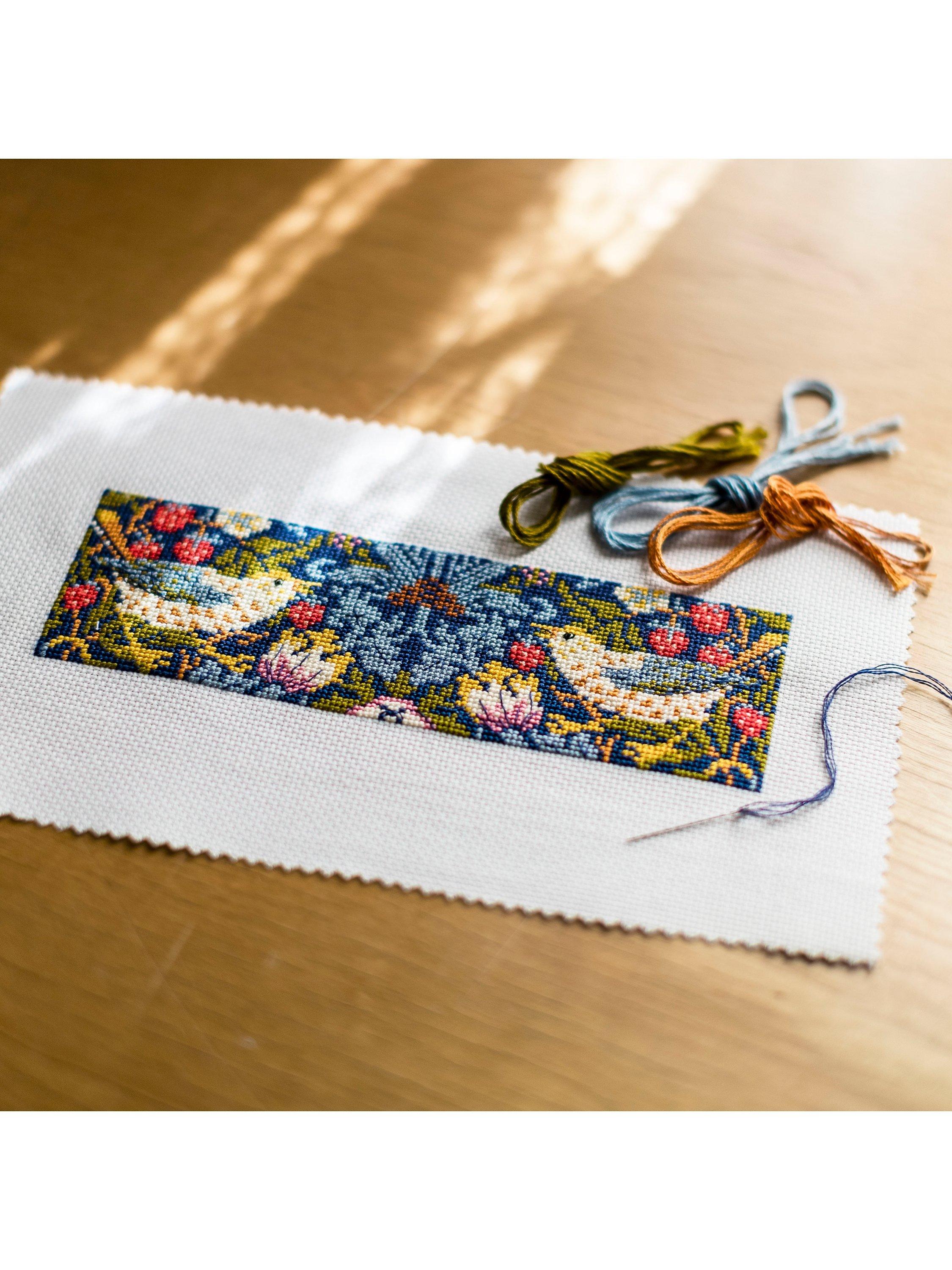 DMC Strawberry Thief bookmark cross stitch kit - British product
