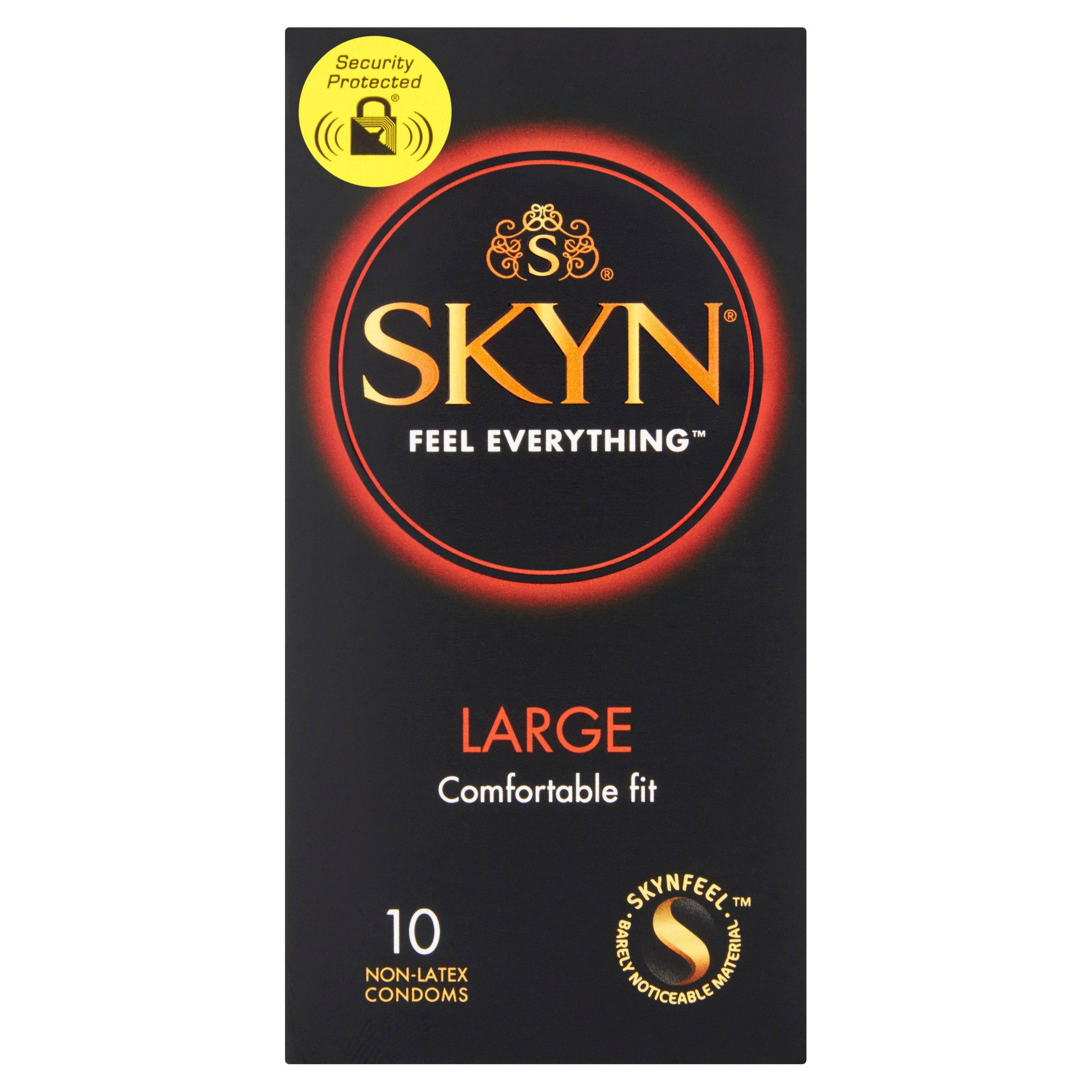 Skyn Large Comfortable Fit Non-Latex Condoms x10 sexual wellbeing Sainsburys   