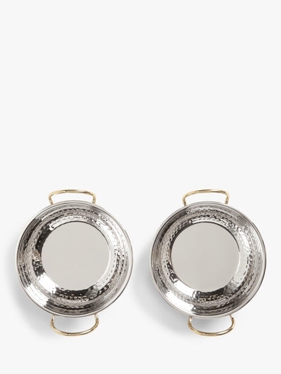John Lewis Kainoosh Edelstahl Gold Balti Servierplatte Set 2 18cm