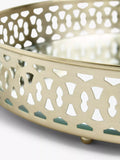 John Lewis round ornate border mirror tray gold 36cm, UK version