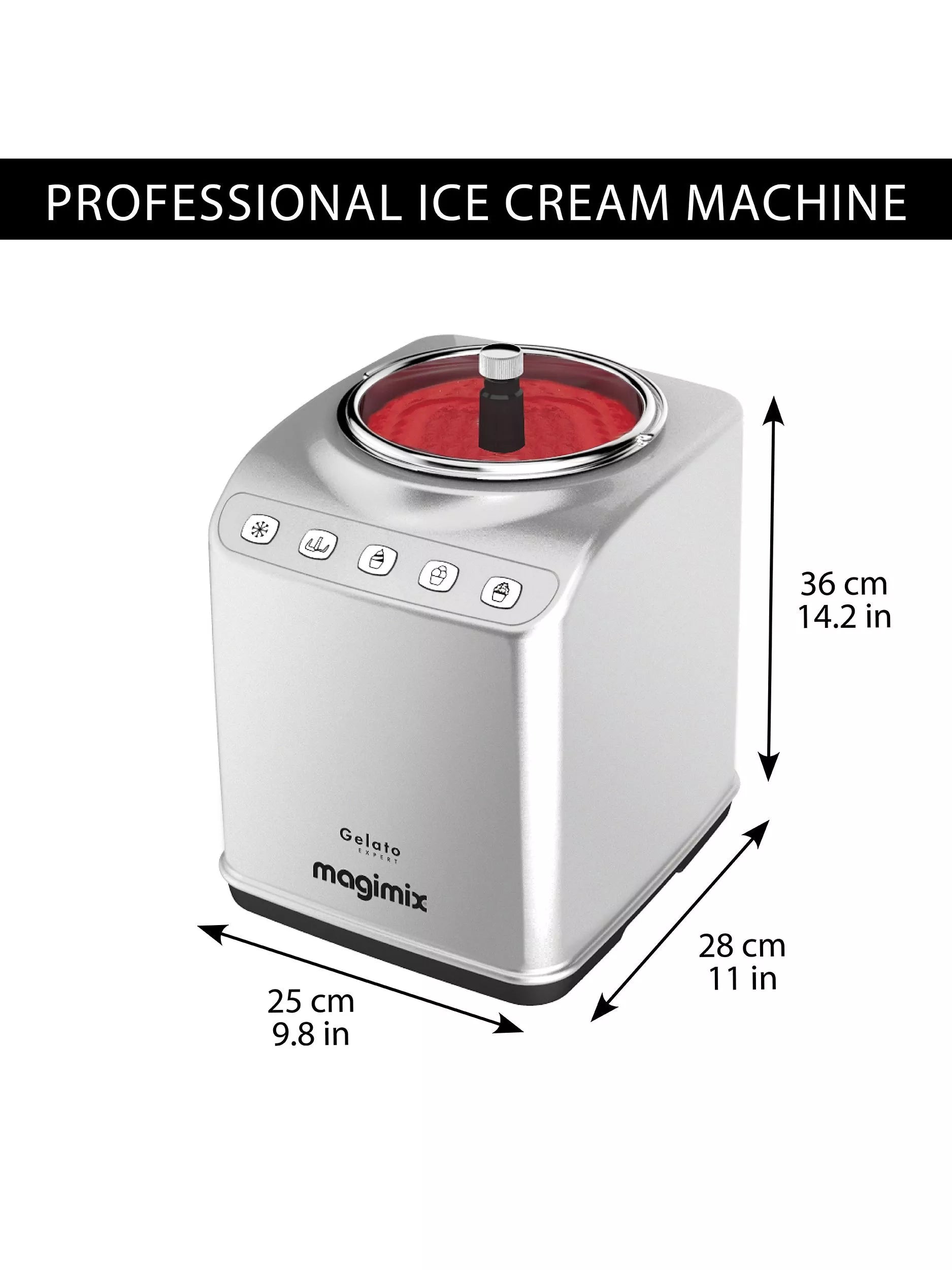 Magimix Gelato Expert ice cream maker 2L silver (British brand)