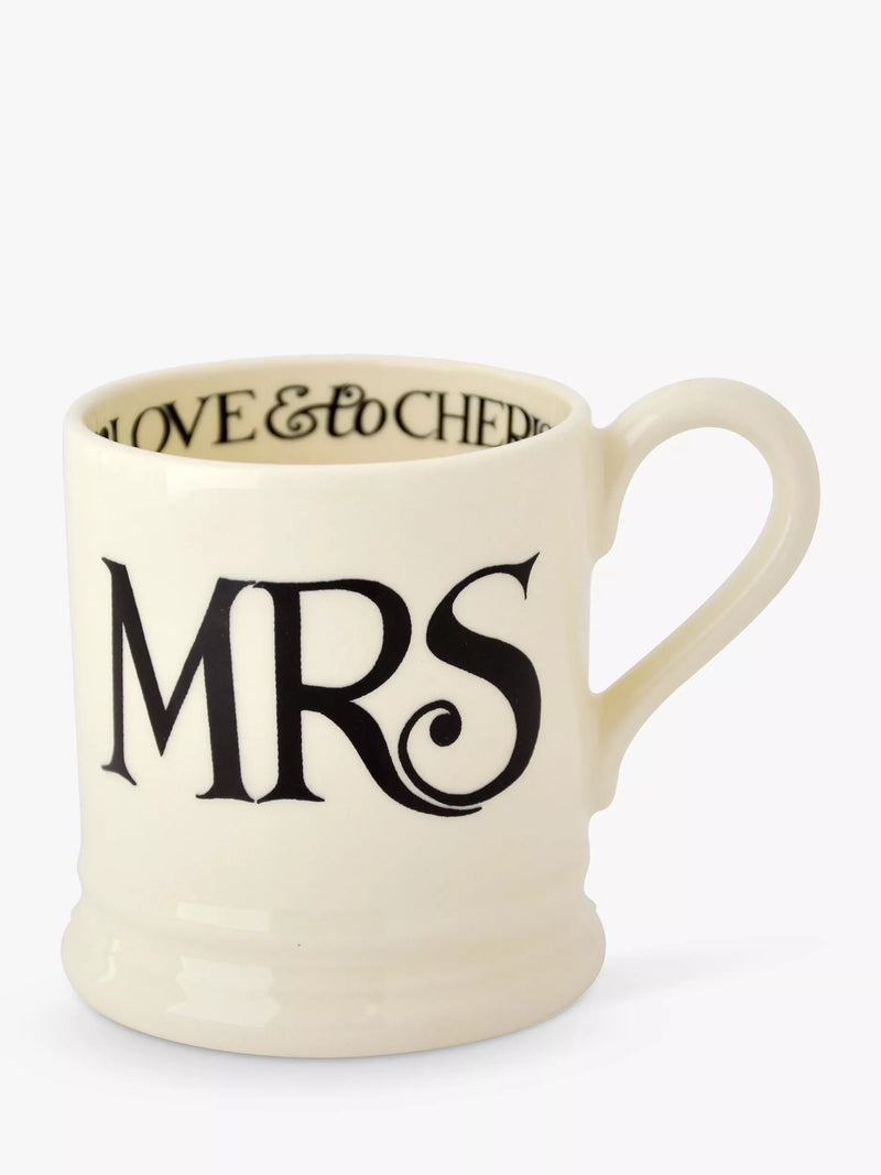 Emma Bridgewater Black Toast Mr and Mrs mugs 300ml - British product